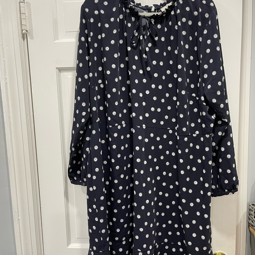 LOFT Kids Dress - Navy and White Polka Dots